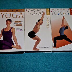 LOT OF 3 YOGA VHS TAPES TOTAL YOGA TRACEY RICH 2 RODNEY YEE: ENERGY & STRENGTH
